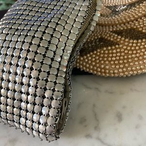 Vintage silver mesh small zip purse/change purse